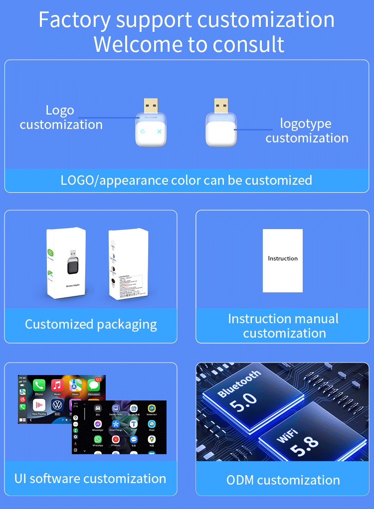 Cross-Border Mini Carplay Apple and Android Two-In-One Wired to Gps Wireless Car Smart Navigation Adapter Box