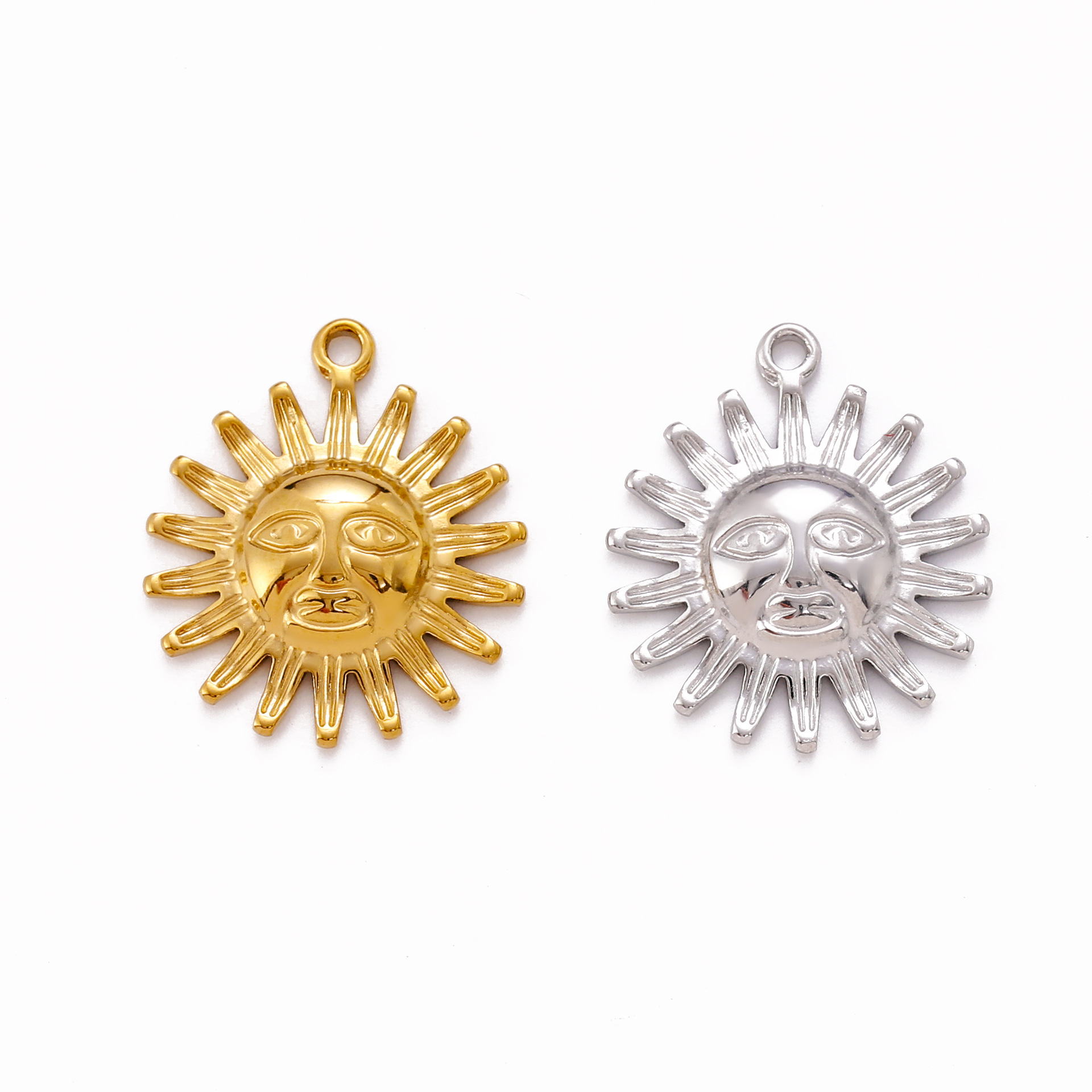 23mm Jewelry Making Size 1 Piece 23mm 304 Stainless Steel Ion Plating (IP) Sun Smiley Face Pendant DIY Jewelry Accessories Bracelets Earrings