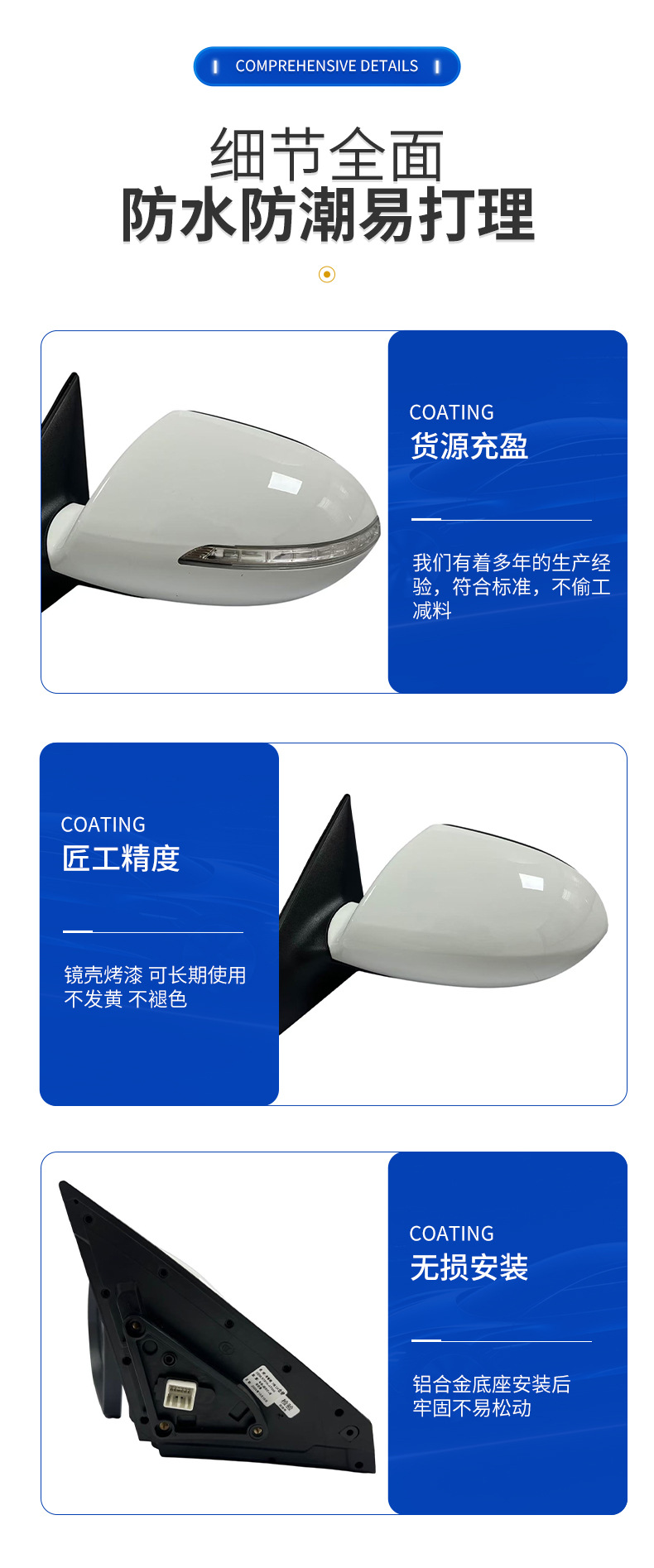 Suitable for 2010-2017 Old Model Sportage Rearview Mirror Assembly for Sportage Reflector