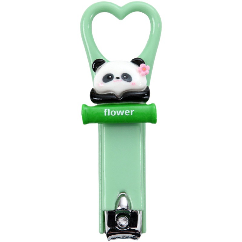 Cute panda nail clippers portable student cartoon nail clippers household small size nail clippers anti-splash nail clippers