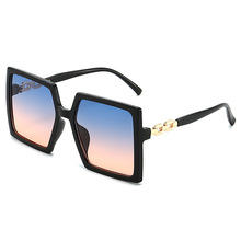 新款方形大框链条欧美跨境太阳镜时尚百搭防紫外线墨镜ins太阳镜