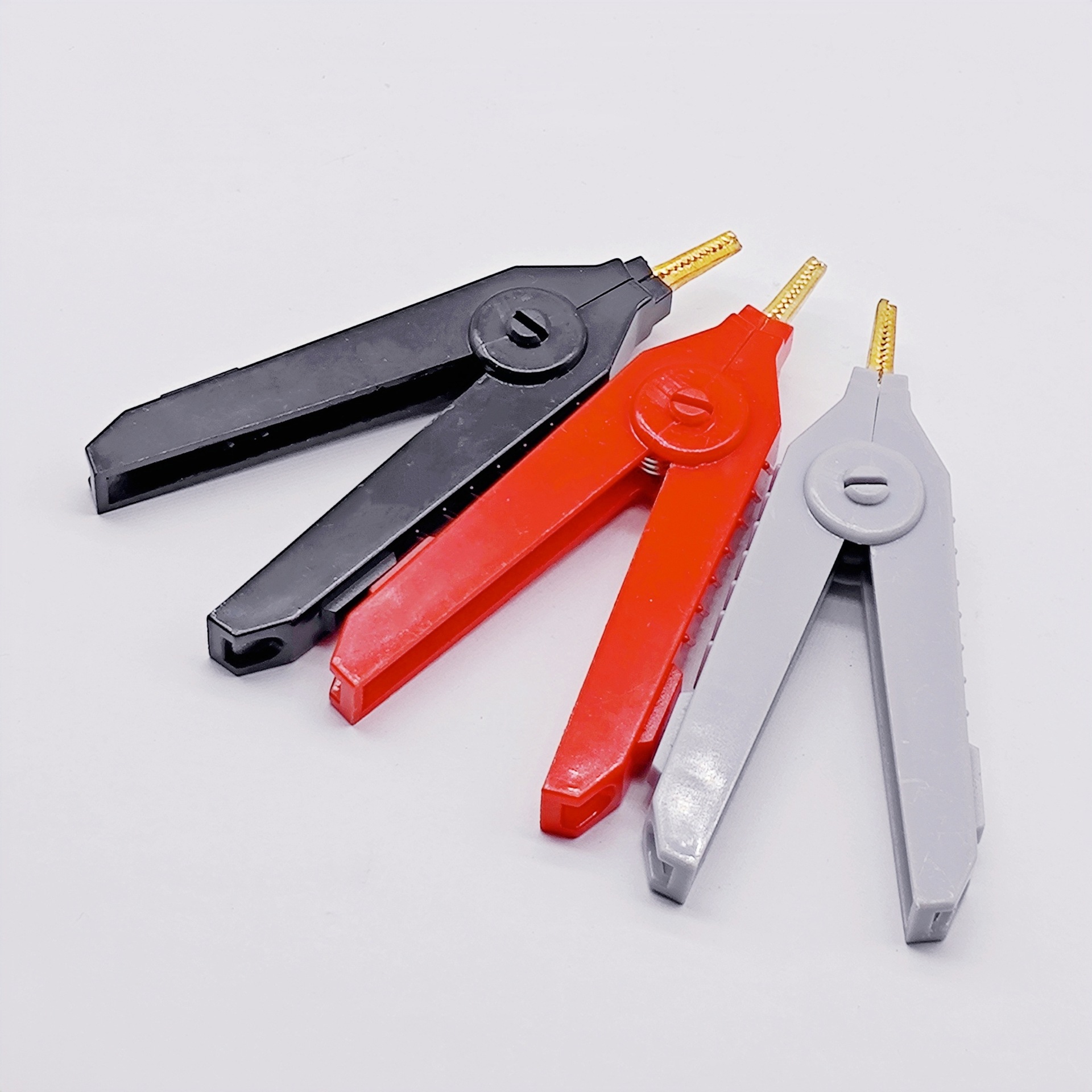 20A纯铜尖嘴LCR开尔文测试夹 高压鳄鱼夹 正负极测试夹平口鸭嘴夹