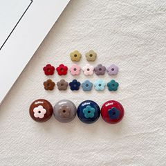韩系迷你彩色小花合金贴片百搭diy发卡头饰包包手工制作饰品配件
