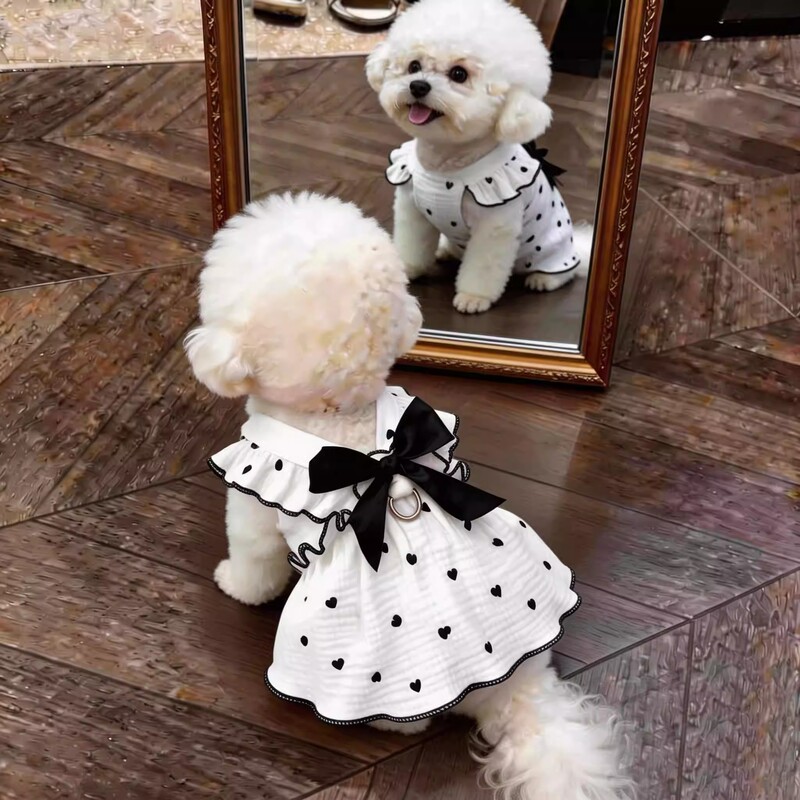 Pet Dress Supplies Clothing Spring and Summer Dog Cat Teddy Ragdoll Cat Love Cotton Dress Pet Dress Supplies Clothing Spring and Summer Dog Cat Teddy Ragdoll Cat Love Cotton Dress