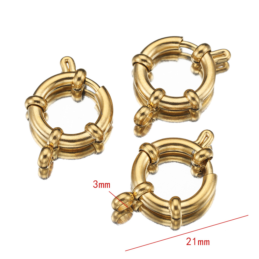 4 Pieces Per Pack Diameter 10mm Diameter 12mm Diameter 14mm Stainless Steel Solid Color Polished Jewelry Buckle display picture 2