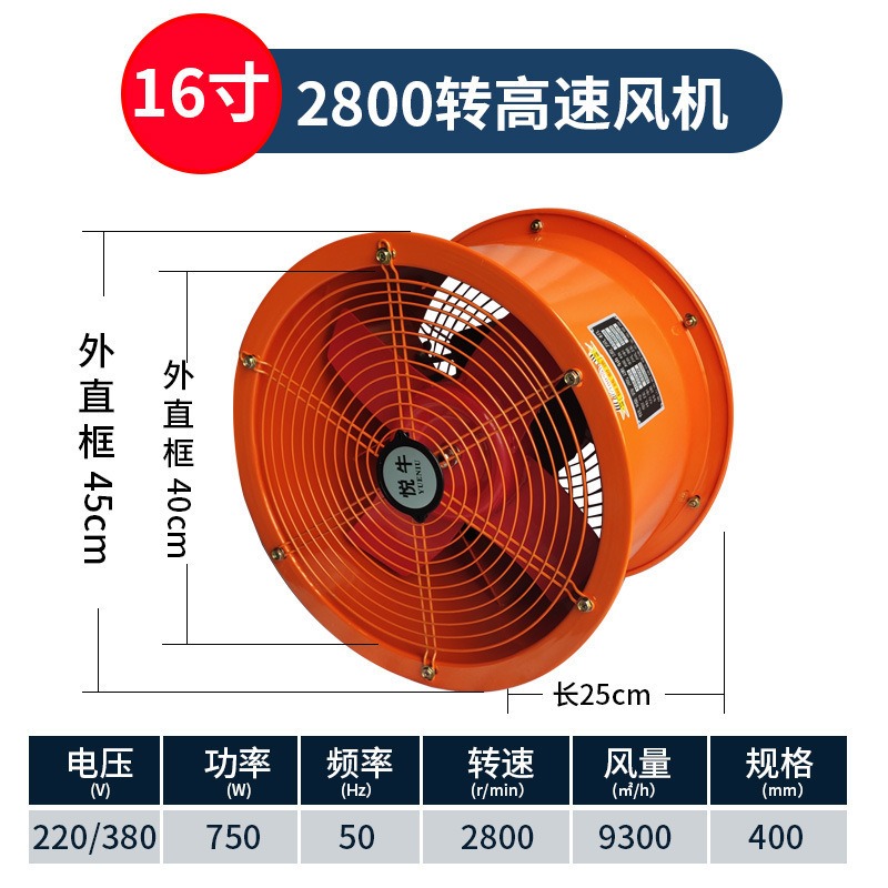 ventilador de escape industrial ventilador de escape de alta velocidad tubería fuerte ventana de cocina circular ventilador de escape de flujo axial de humo image 15
