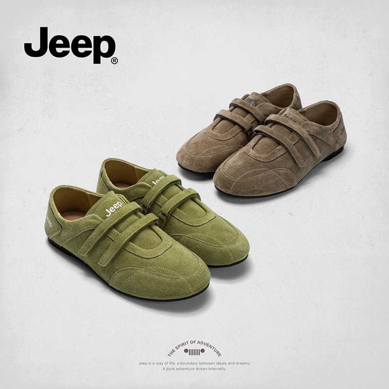 Jeep Ugly-Cute Soft-Soled Sneakers for Women 2026 New Model with Velcro, Easy-To-Wear, Lightweight, Versatile German Training Shoes