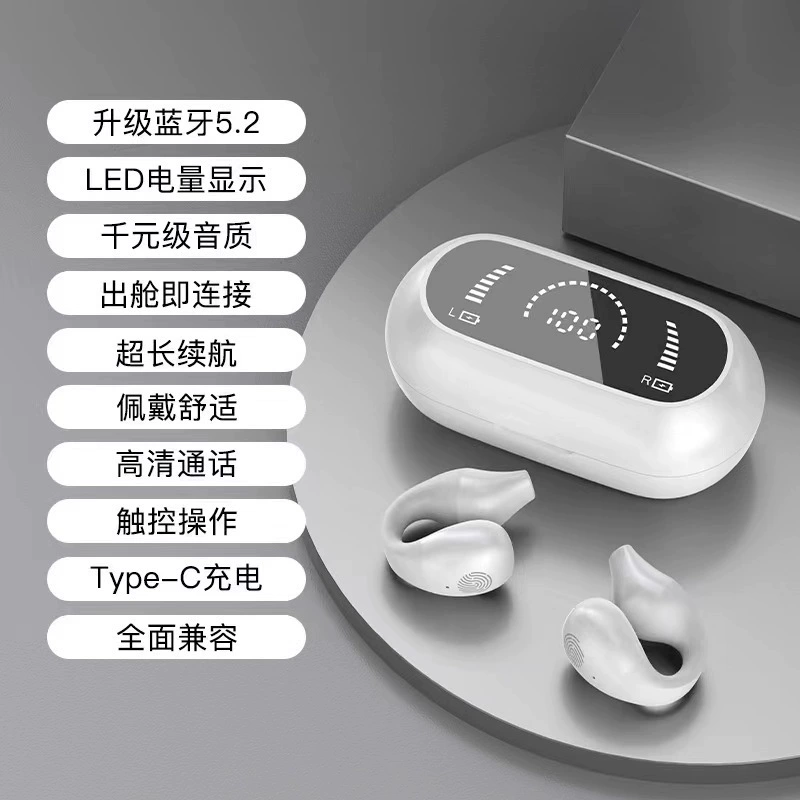 Беспроводные наушники-вкладыши S03, Bluetooth, ушной зажим, для импорта, цвета: белый/черный