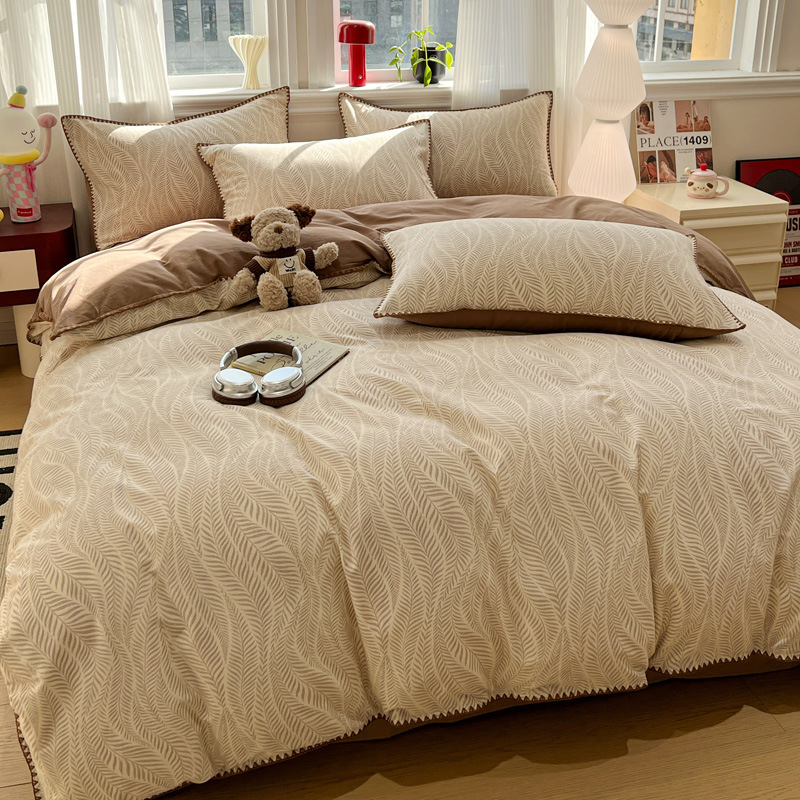 Minimalist Nordic Style Pure Cotton Bedding Set Soft Skin Friendly_voghion.com