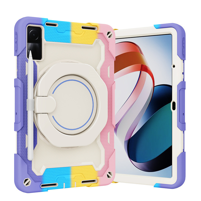 Suitable for Redmi Pad 10.6 Colorful Silicone Tablet Case Pc Bracelet Rotating Stand Xiaomi Pad 5 Protective Case Suitable for Redmi Pad 10.6 Colorful Silicone Tablet Case Pc Bracelet Rotating Stand Xiaomi Pad 5 Protective Case