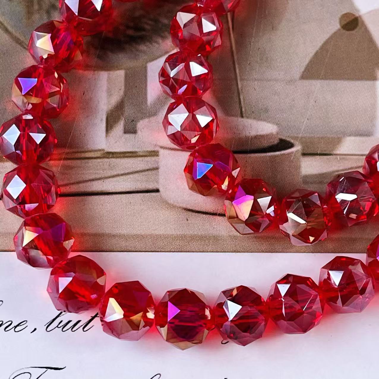 Bola de flores de 8mm Jingjing K9 cuentas sueltas de cristal 64 superficies cortadas con cuentas Accesorios de joyería hechos a mano de bricolaje Pulsera Collar lote suelto image 10