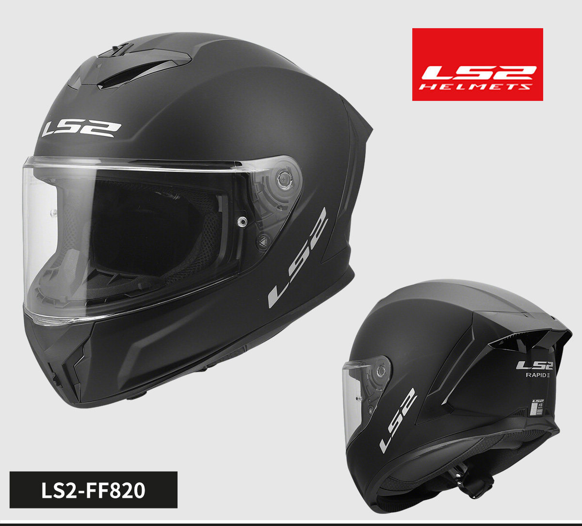 Ls2 Motorcycle Helmet Full-Face Helmet with Large Tail Wing for Men and Women, Anti-Fog Racing Helmet, Suitable for All Seasons, Summer Model Ff820