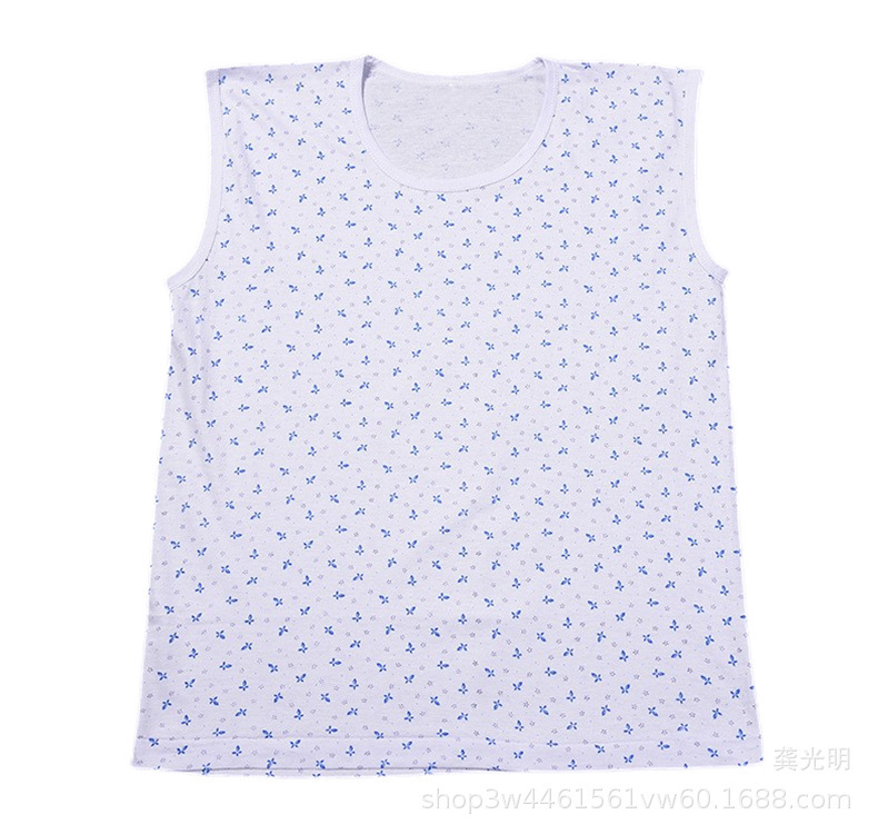 女性ベストのおばあさんの純綿のシャツのベストのお母さんの中高年のゆったりしている大きいサイズのお母さんは底の袖なしの下着を打ちます。|undefined