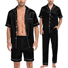 E 74861 Silk Satin Short Sleeve Pajamas �������˯�� ��