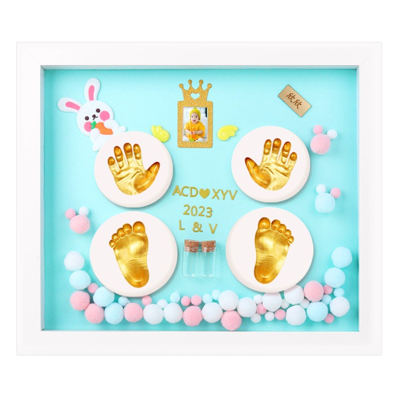 Hand and Foot Print Baby Souvenir Lanugo Full Moon Hand and Foot Print Hundred Days Hand Print Mud Photo Frame Full Moon Hand and Foot Print Baby