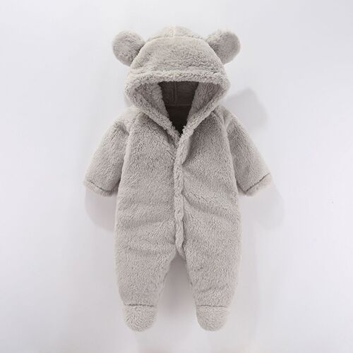 Baby Bodysuit for Autumn/Winter, Newborn Warm Crawling Suit, Baby Fleece Outerwear Overalls, Children's Sleepwear