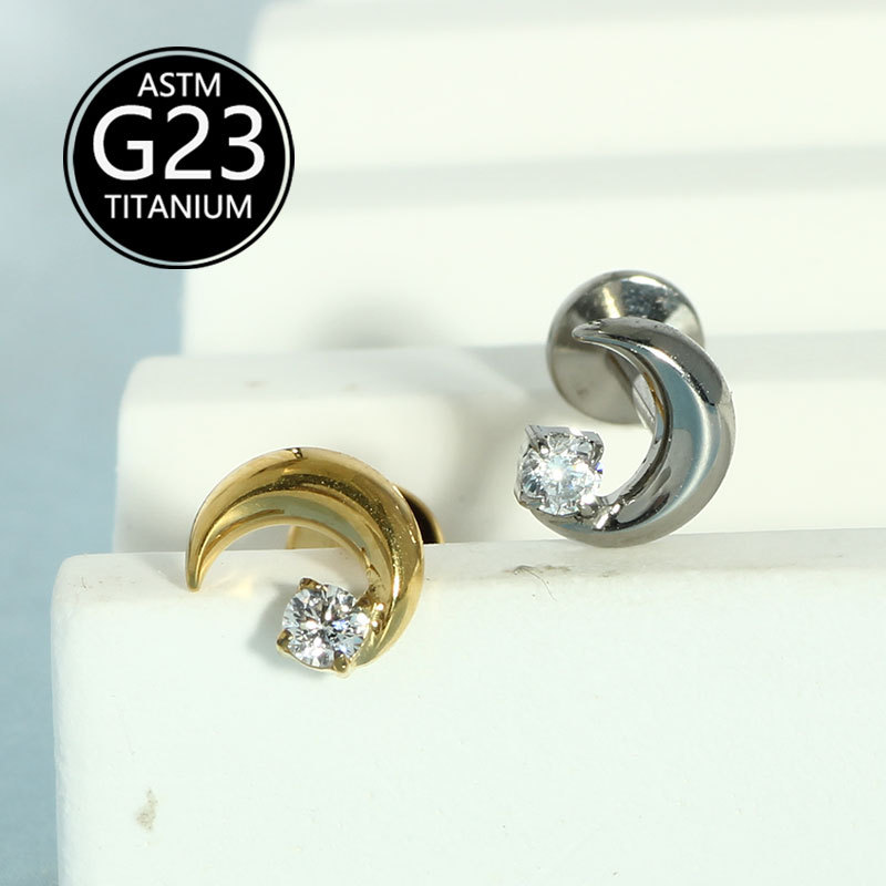 Labret piercing jewelry detail image