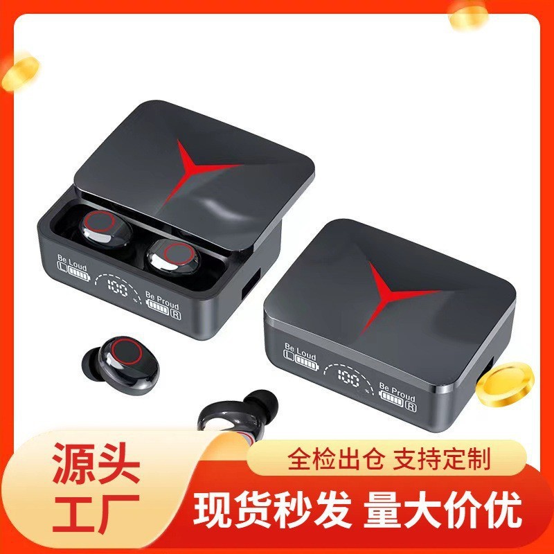 Fábrica directa de larga duración inalámbrica verdadero modelo privado gran capacidad de batería TWS juego de deportes deslizante M90 auriculares Bluetooth