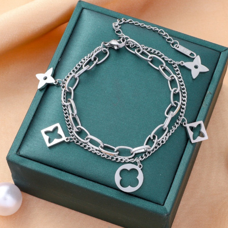 Corea del Sur Dongdaemun moda pulsera de acero de titanio nicho mujer diseño de acero inoxidable sensación de alta calidad joyas de pulsera transfronteriza universal