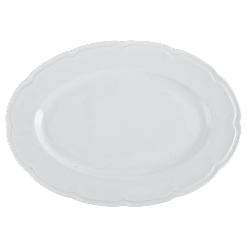 Juego de vajilla de cerámica de alta gama Juego de platos y platos sencillos modernos Tazón de arroz para el hogar Plato de plato Blanco puro