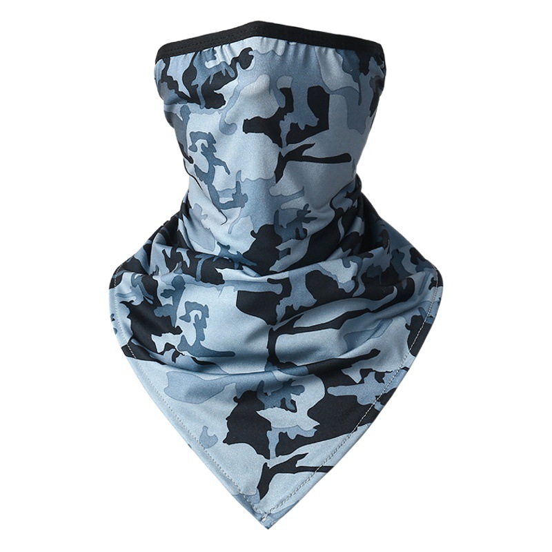 Outdoor riding triangle towel ice silk sunscreen hanging ear triangle towel summer sports outdoor breathable fishing camouflage mask
