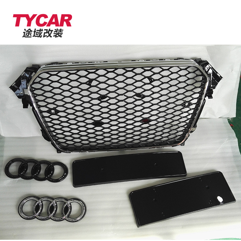 Aplicable a 13-16 b8.5 Audi A4 modificado RS4 malla media panal rejilla de admisión parachoques decoración Accesorios image 4