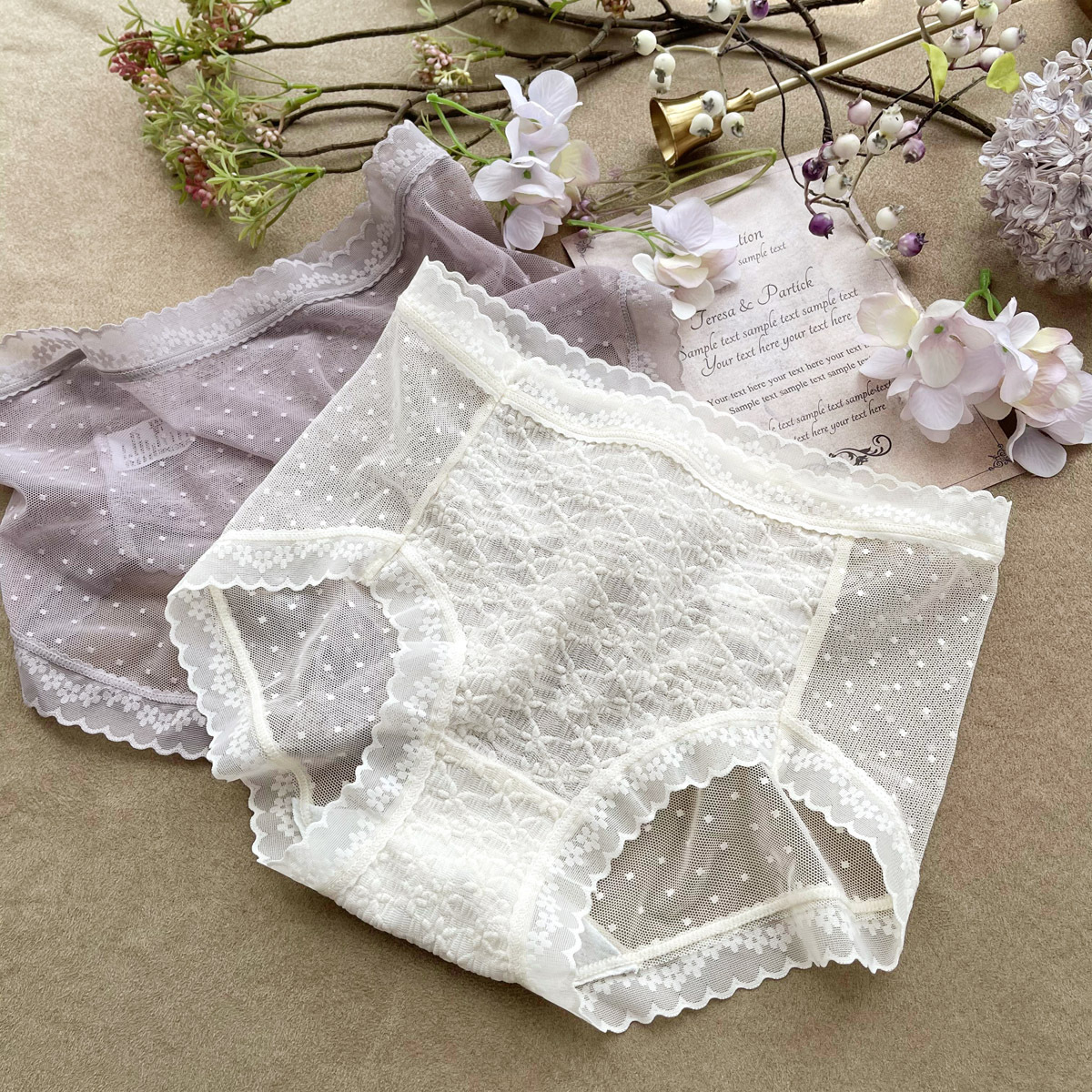 new pattern French Bubble Shulei soft Skin-friendly Underwear translucent sexy Bouffancy ventilation Triangle pants