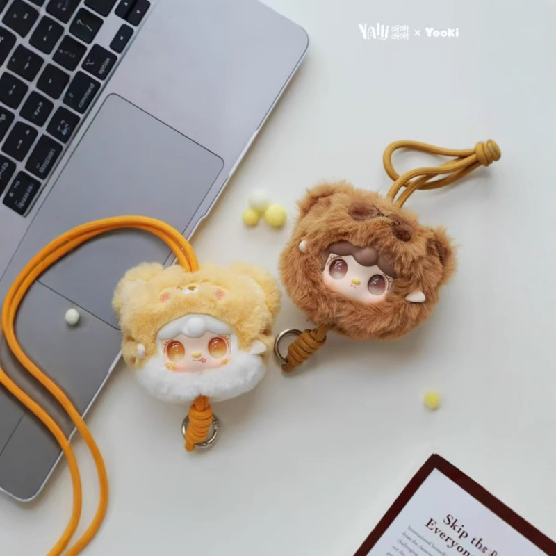 氧氧 V7新品搪胶毛绒手机挂绳 系列正版盲盒潮玩手办公仔娃娃礼物|undefined