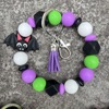 Silica gel beaded bracelet with tassels, keychain, suitable for import, halloween