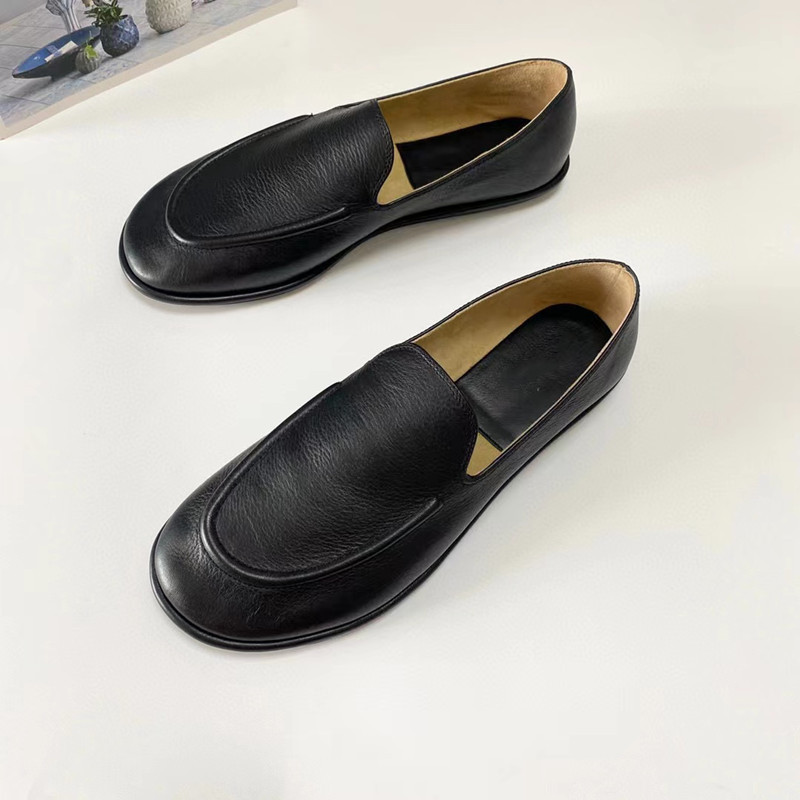 The * Row Single Shallow Mouth Round Head Flat Bottom Small Comfortable and Lightweight Genuine Leather Lefu Workplace_voghion.com