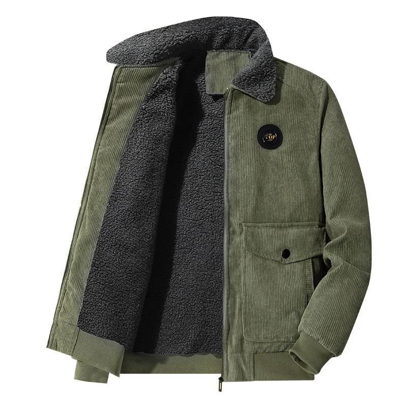 Chaqueta de Pana con Solapa y Forro Térmico Acolchado para Invierno image 11