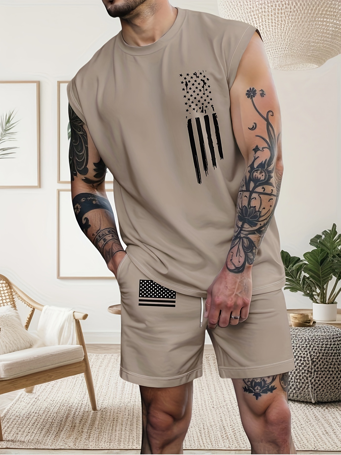 Men's Vest Set Skin Friendly Cool Summer Not Stuffy Or Sweaty Clothing_viptrois.com