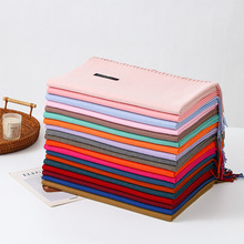 羊毛羊绒手感围巾秋冬韩系氛围感纯色围巾女冬季保暖棉质围巾批发