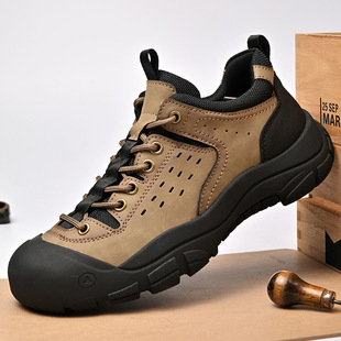 2025 New Work Shoes for Men, Outdoor Sports and Casual Shoes for Men, Baotou Soft Sole Anti-Slip Hiking Shoes, Large Size Men's Shoes 46