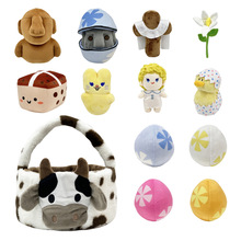 跨境新品 cow Easter basket plush 奶牛复活节篮子毛绒玩具玩偶