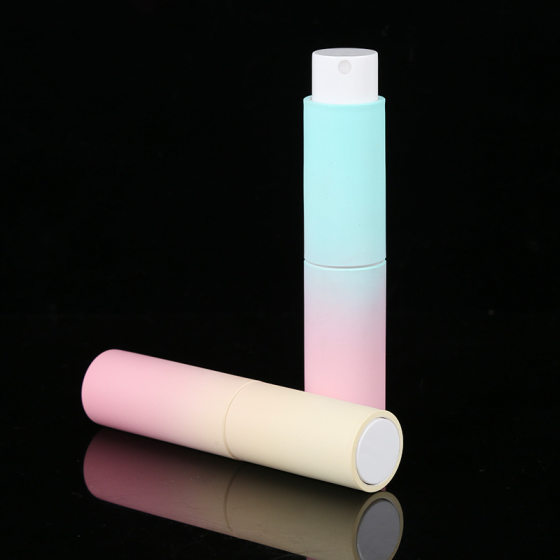 10ml ml gradient color rotating spray bottle two-section telescopic rotating 10ml spray bottle mini perfume bottle