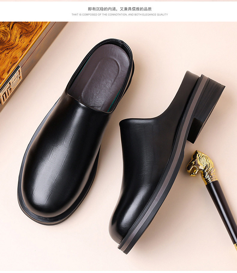 Dép sandal nam quai ngang kiểu lười xỏ chân, mặt giày bóng nhẹ, đế cao su êm chân — Z7123 màu đen, z7123 màu nâu chi tiết 18