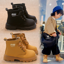 儿童马丁靴2024年秋季爆款纯色英伦风女宝宝小皮靴男童软底单靴潮