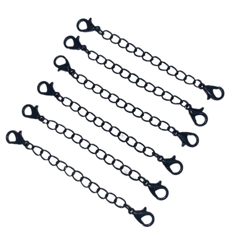 Hebilla de langosta de doble cabeza con cadena de cola cadena ajustable Cadena de extensión de cadena de cuerda de cuero material de joyería de bricolaje Cadena de todo partido al por mayor