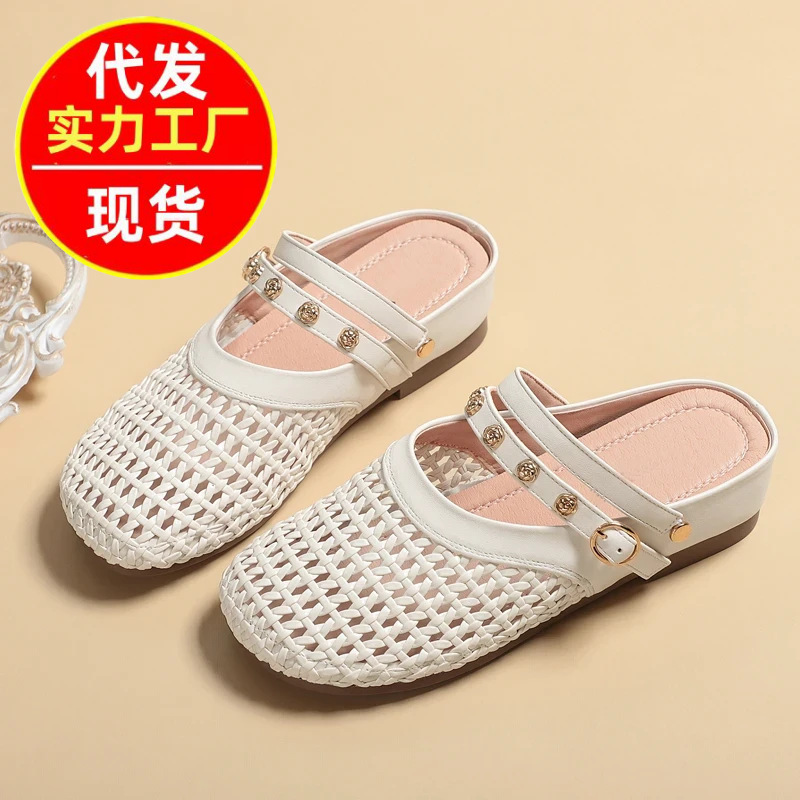 2026 Summer New Style Slip-On Fashionable Versatile Shallow Birkenstock Sandals for Women, Suitable for Outdoor Wear, Versatile Woven Women's Slippers 2026 Summer New Style Slip-On Fashionable Versatile Shallow Birkenstock Sandals for Women, Suitable for Outdoor Wear, Versatile Woven Women's Slippers