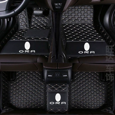 Cat, special full-coverage car floor mats — Modelə uyğun ayaqaltı - euleriq-single-layer-black-beige
