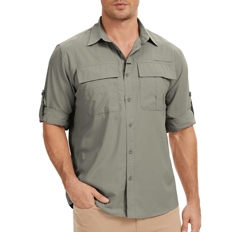 Men's Long-Sleeved Shirt, Outdoor Breathable Quick-Drying Workwear Style Sun Protection Shirt, Men's Trendy Casual Shirt Men's Long-Sleeved Shirt, Outdoor Breathable Quick-Drying Workwear Style Sun Protection Shirt, Men's Trendy Casual Shirt