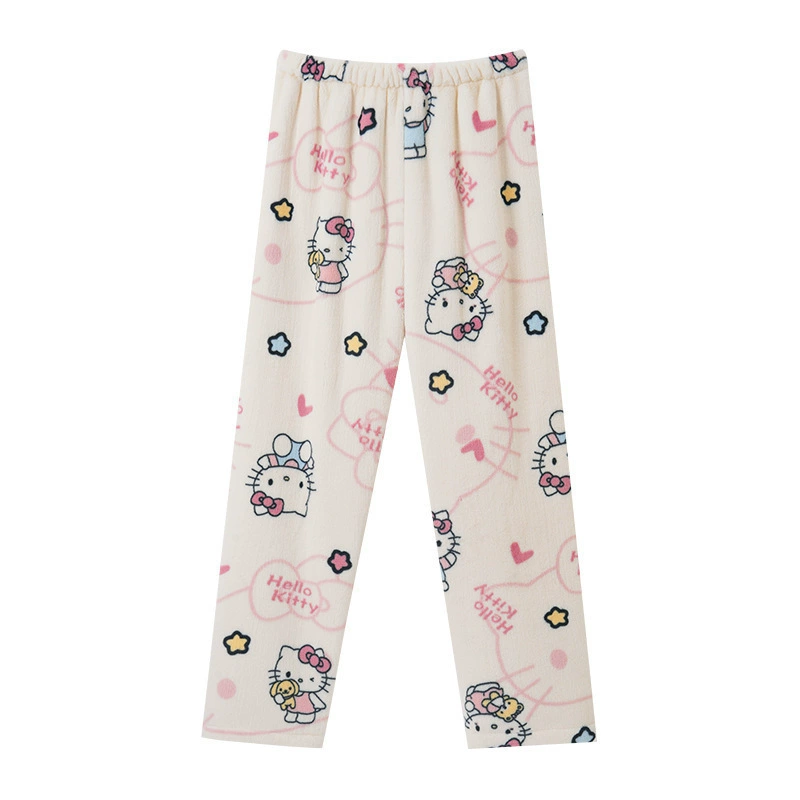 Фланелевые штаны Hello Kitty (женские) — тёплые флисовые пижамные брюки, размеры M–2XL