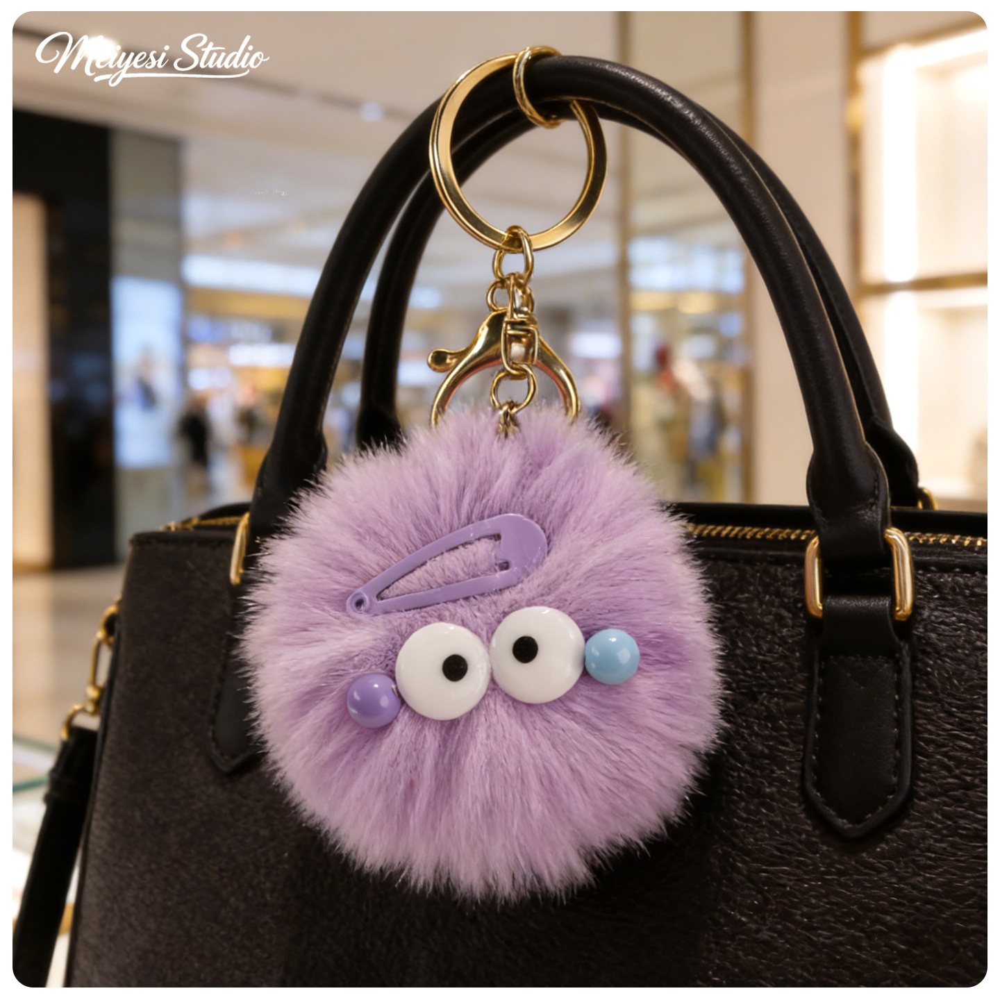 Original fealdad bola de carbón llavero de dibujos animados muñeca de peluche bolsos de estudiantes colgante accesorios llavero regalo