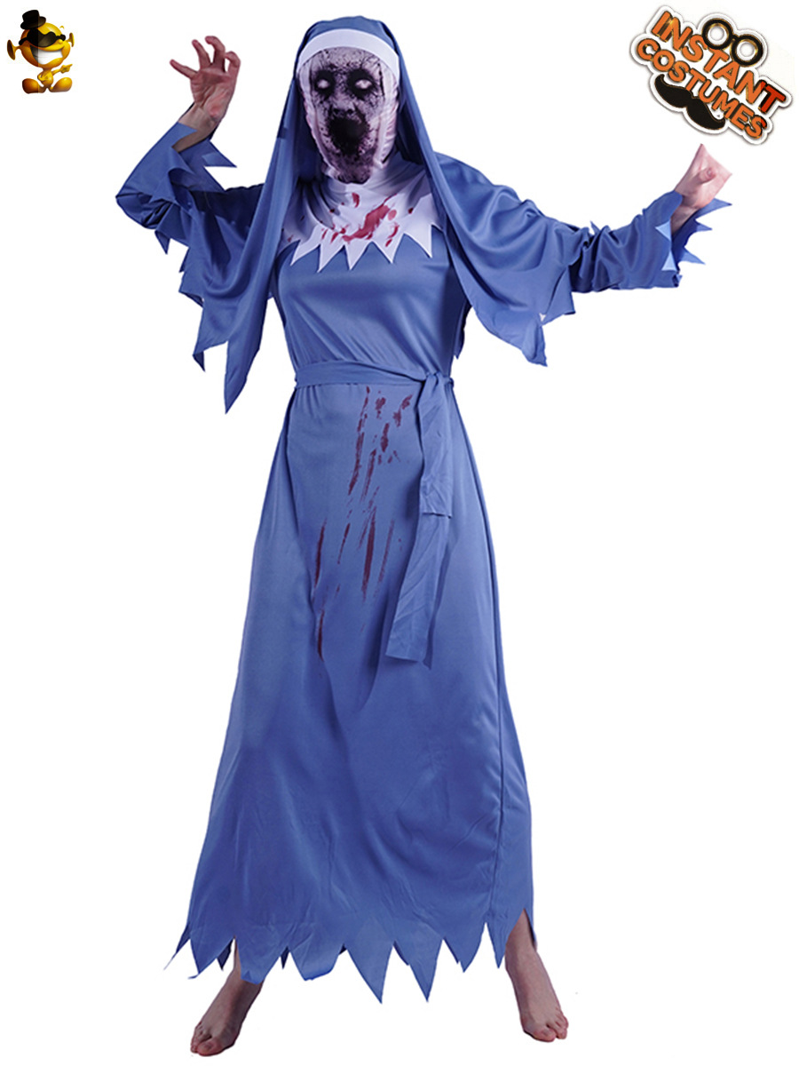 Halloween adulto mujeres horror sangriento Zombie monja partido traje niña grande fantasma Festival Zombie monja traje