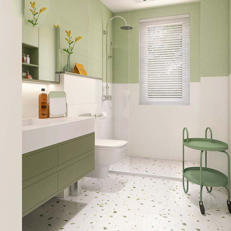 French cream style avocado wall tile grass green terrastone tile bathroom matching bathroom balcony antique tile