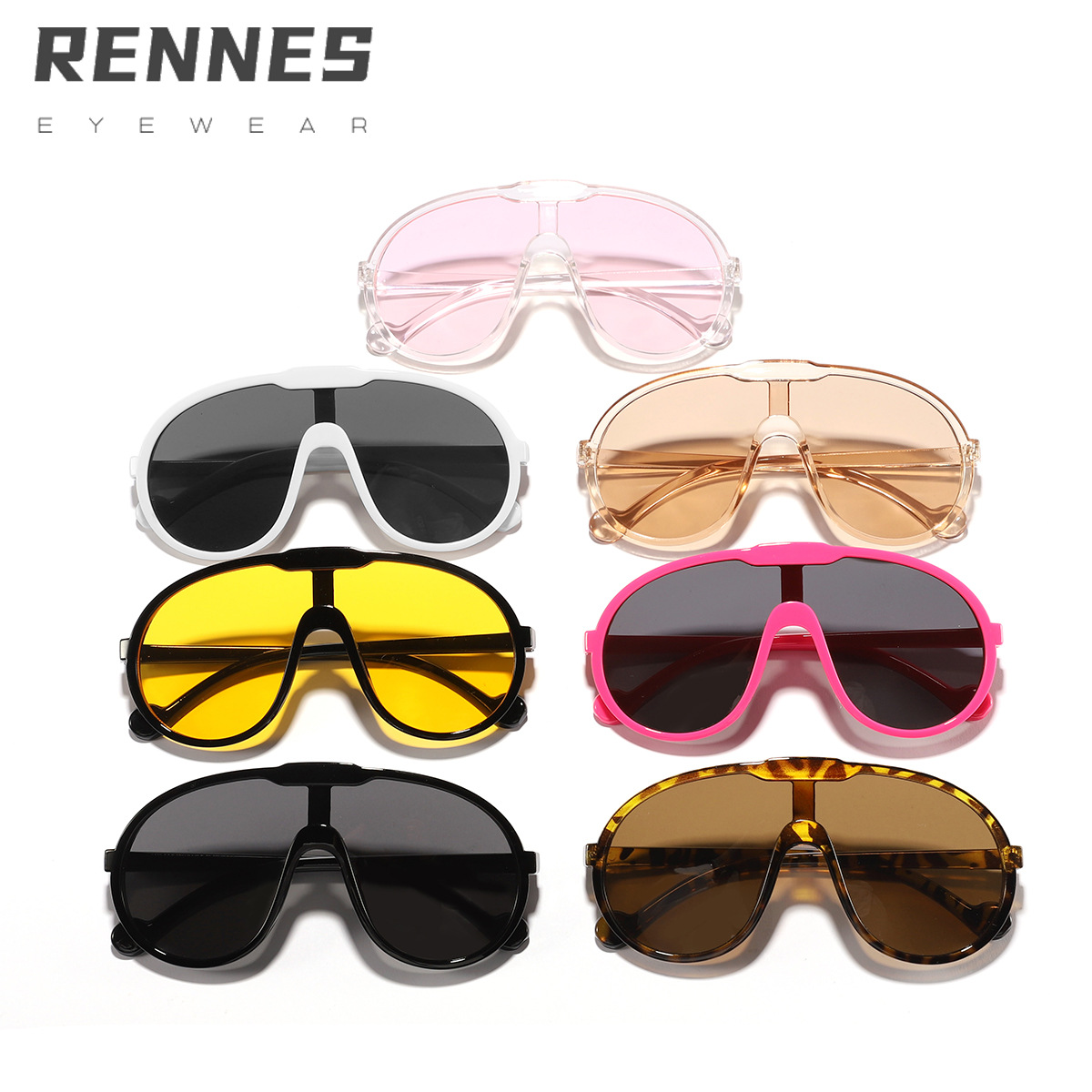 2024 Gafas de sol de protección ocular deportivas personalizadas de una pieza de montura grande para niños Gafas de sol de sapo europeas y americanas