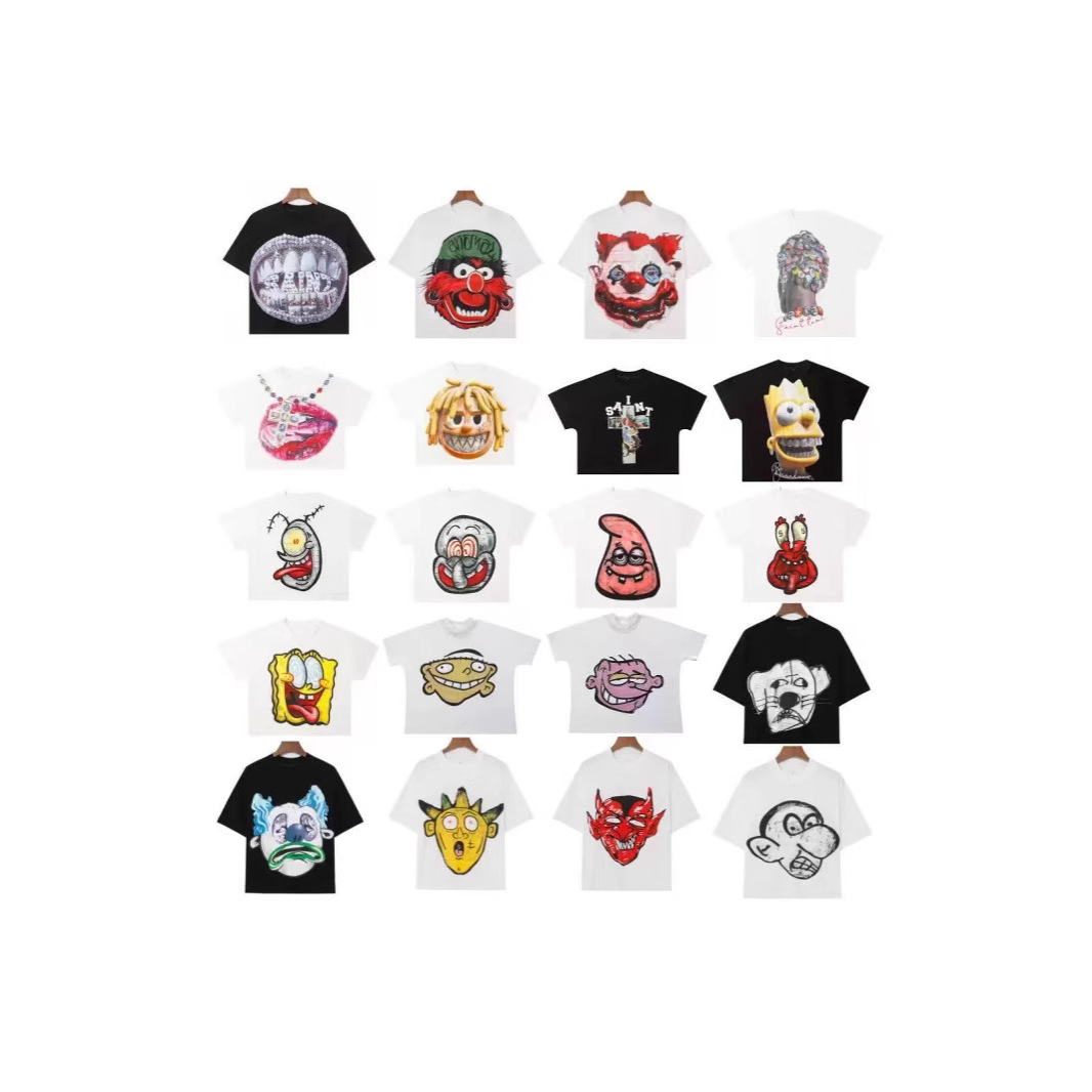 跨境批发Billionaire studio TShirt手绘印花休闲宽松短袖T恤男女