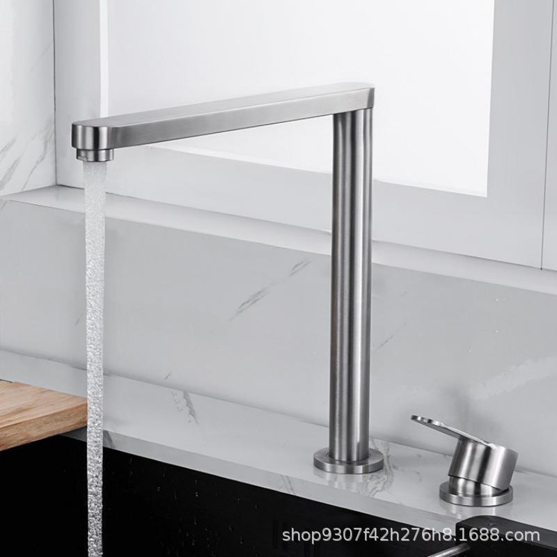 Cross-border stainless steel invisible kitchen lifting faucet bar vegetable basin household sink hidden hot and cold faucet