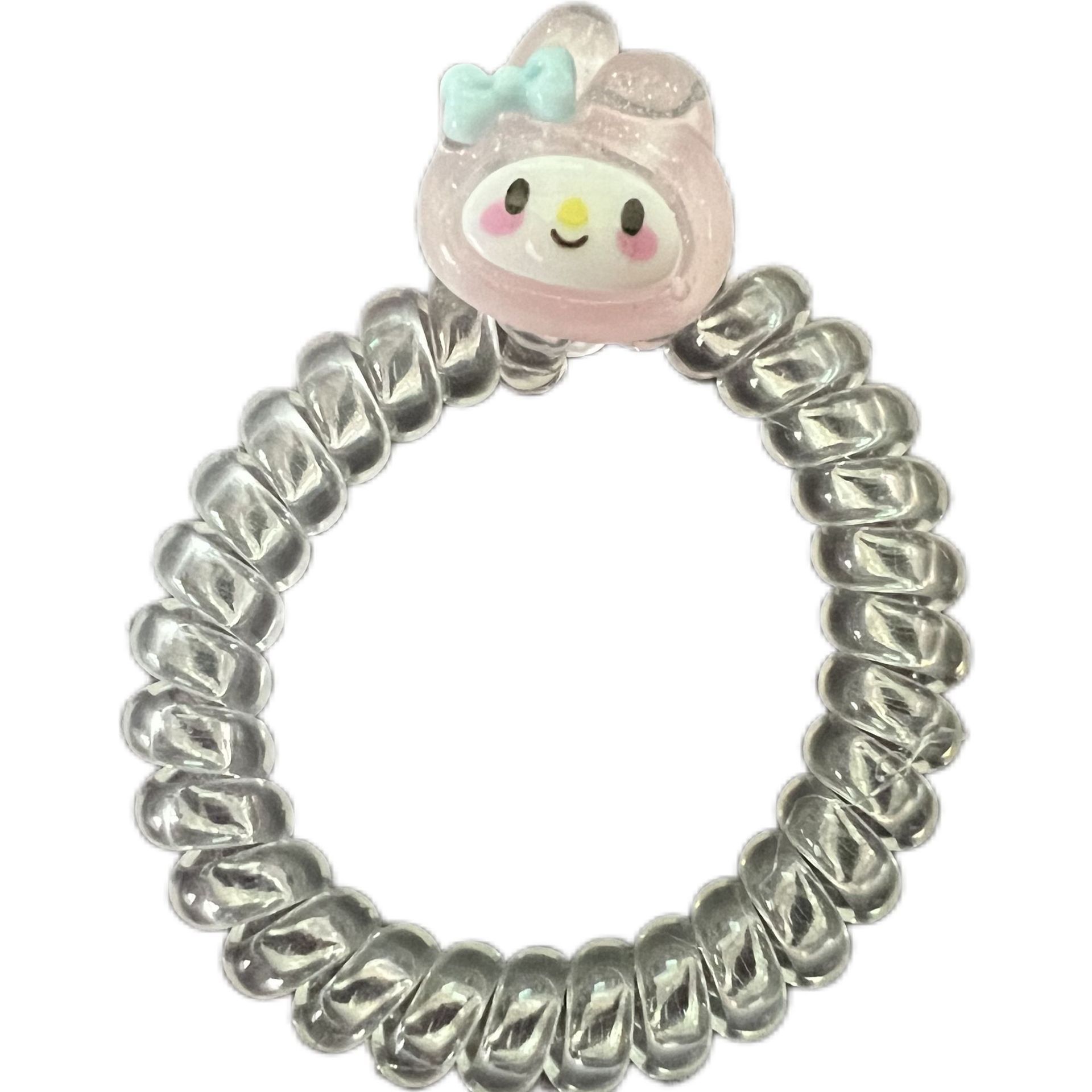Sanrio pulsera de dibujos animados línea telefónica pequeña correa de goma para enviar a una amiga para enviar a un novio cuerda de cabeza de doble propósito mujer encantadora corazón de una niña